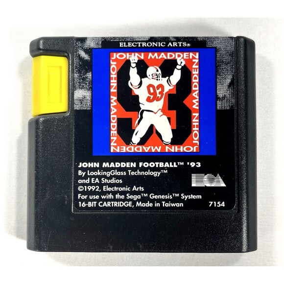 John Madden Football 93 Sega Genesis Electronic Arts Retro Cartridge Only Tested - Picture 1 of 6